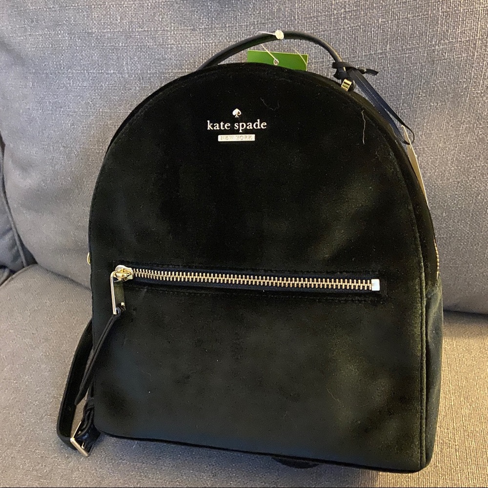 Kate Spade Black Velvet Backpack